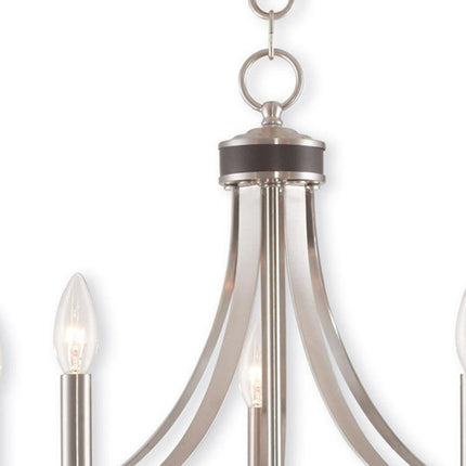 Five Light Dimmable Chandelier With Shades HomeRoots