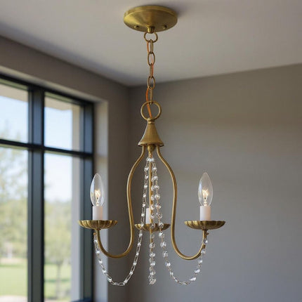 Three Light Dimmable Chandelier With Shades HomeRoots
