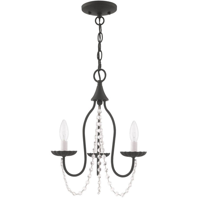 Black Three Light Metal Dimmable Chandelier With Shades HomeRoots
