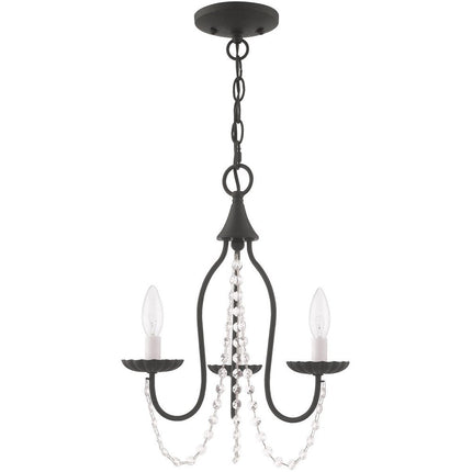 Black Three Light Dimmable Chandelier With Shades HomeRoots