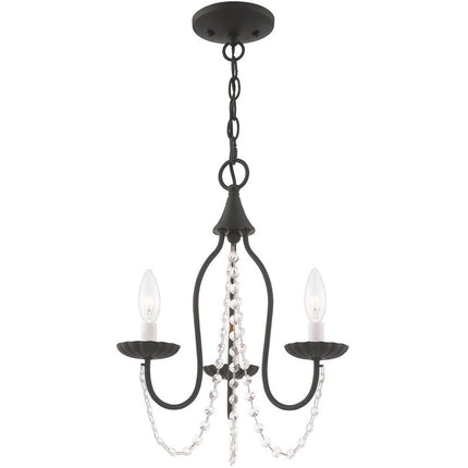 Black Three Light Metal Dimmable Chandelier With Shades
