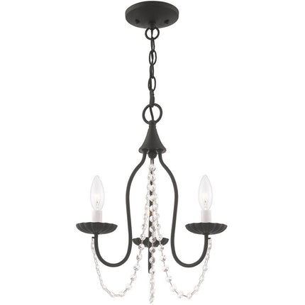 Black Three Light Dimmable Chandelier With Shades HomeRoots