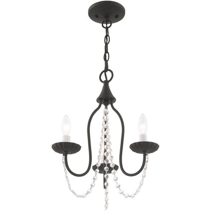 Black Three Light Dimmable Chandelier With Shades HomeRoots