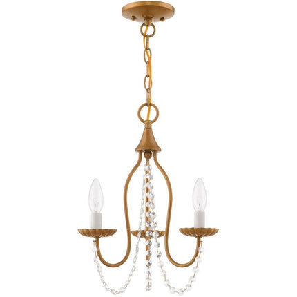 Three Light Dimmable Chandelier With Shades HomeRoots