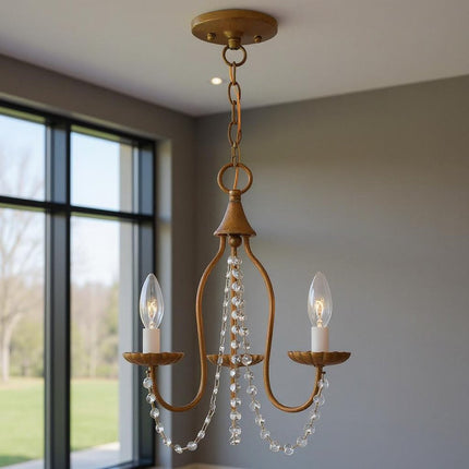 Three Light Dimmable Chandelier With Shades HomeRoots
