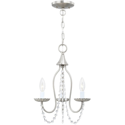 Three Light Dimmable Chandelier With Shades HomeRoots