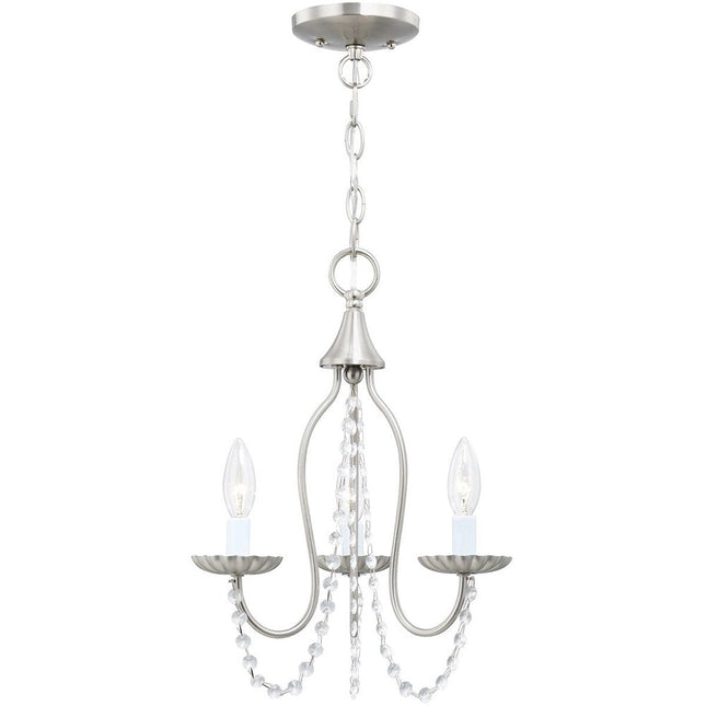 Three Light Dimmable Chandelier With Shades HomeRoots