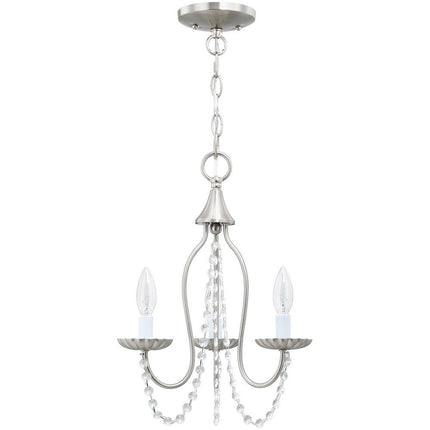 Three Light Dimmable Chandelier With Shades HomeRoots