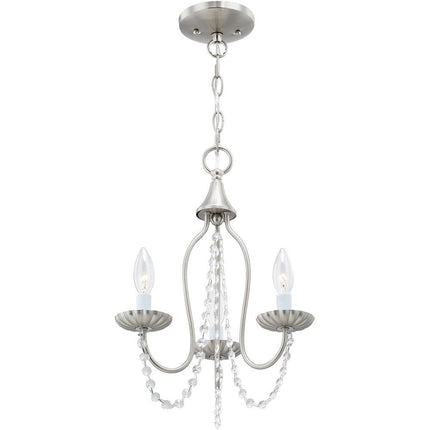 Three Light Dimmable Chandelier With Shades HomeRoots