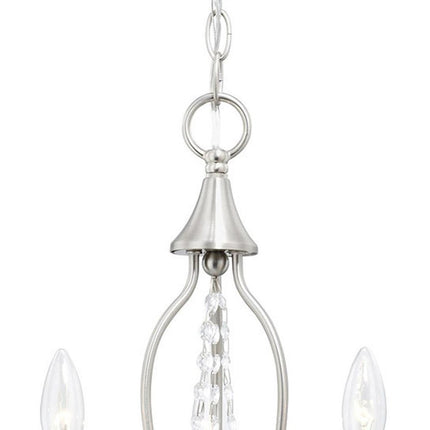 Three Light Dimmable Chandelier With Shades HomeRoots