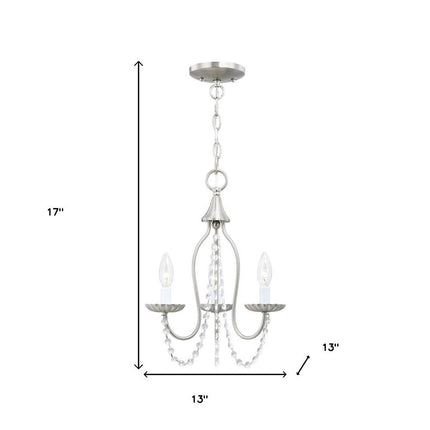 Three Light Dimmable Chandelier With Shades HomeRoots