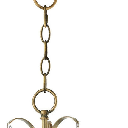 Antiqued Brass Three Light Metal Dimmable Chandelier With Shades