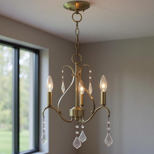 Three Light Dimmable Chandelier With Shades HomeRoots