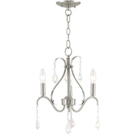 Three Light Dimmable Chandelier With Shades HomeRoots