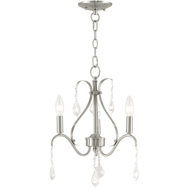 Three Light Dimmable Chandelier With Shades HomeRoots