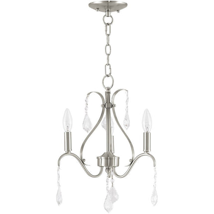 Three Light Dimmable Chandelier With Shades HomeRoots
