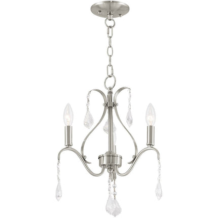 Three Light Dimmable Chandelier With Shades HomeRoots