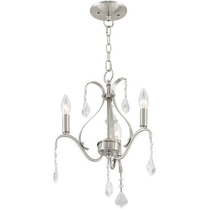 Three Light Dimmable Chandelier With Shades HomeRoots