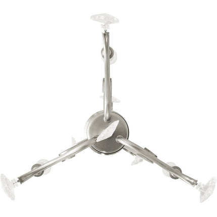 Nickel Three Light Metal Dimmable Chandelier With Shades