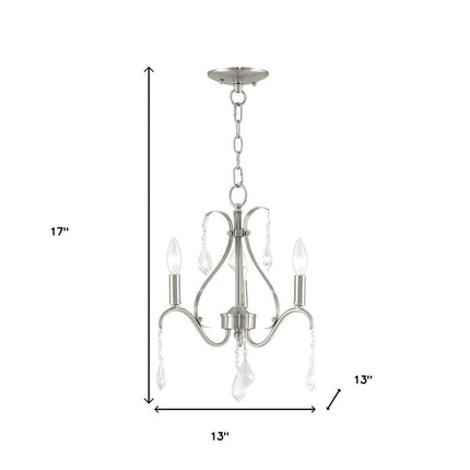 Three Light Dimmable Chandelier With Shades HomeRoots