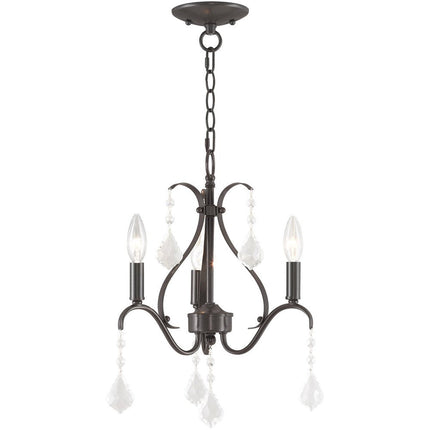 Three Light Dimmable Chandelier With Shades HomeRoots