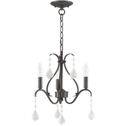 Three Light Dimmable Chandelier With Shades HomeRoots