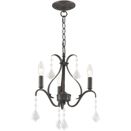 Three Light Dimmable Chandelier With Shades HomeRoots