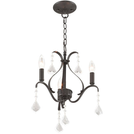 Three Light Dimmable Chandelier With Shades HomeRoots
