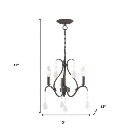 Three Light Dimmable Chandelier With Shades HomeRoots