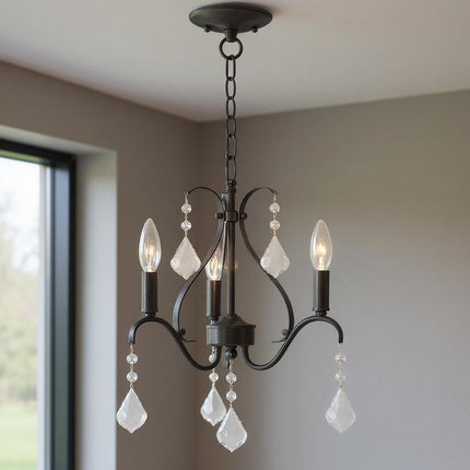 Three Light Dimmable Chandelier With Shades HomeRoots