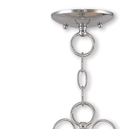 Silver Three Light Metal Dimmable Chandelier With Shades