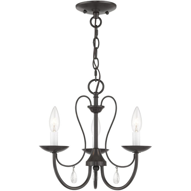Three Light Dimmable Chandelier With Shades HomeRoots