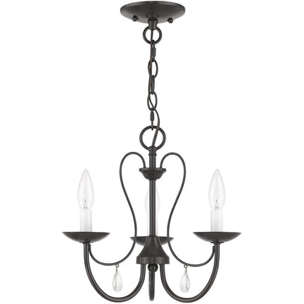 Three Light Dimmable Chandelier With Shades HomeRoots