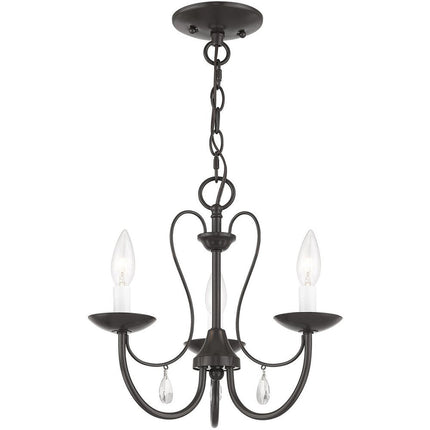 Three Light Dimmable Chandelier With Shades HomeRoots