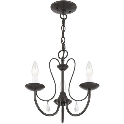 Three Light Dimmable Chandelier With Shades HomeRoots