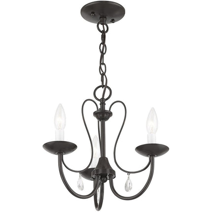 Three Light Dimmable Chandelier With Shades HomeRoots