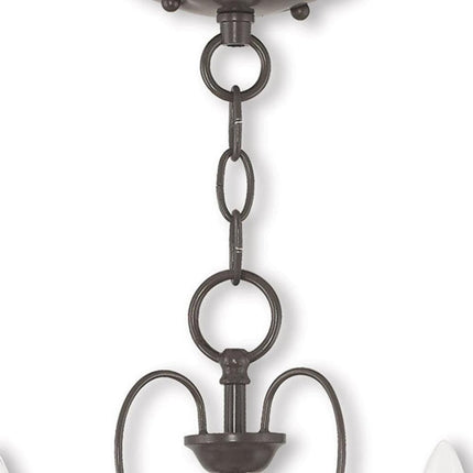 Bronze Three Light Metal Dimmable Chandelier With Shades