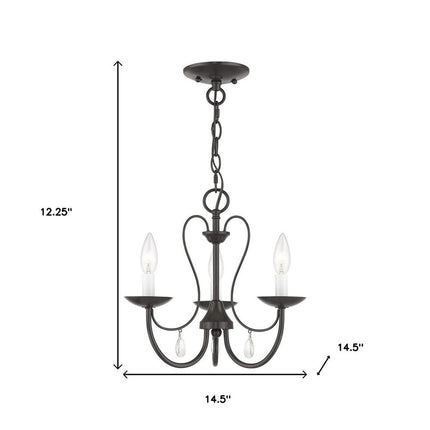 Three Light Dimmable Chandelier With Shades HomeRoots
