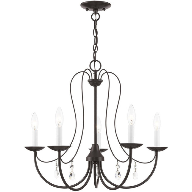 Five Light Dimmable Chandelier With Shades HomeRoots