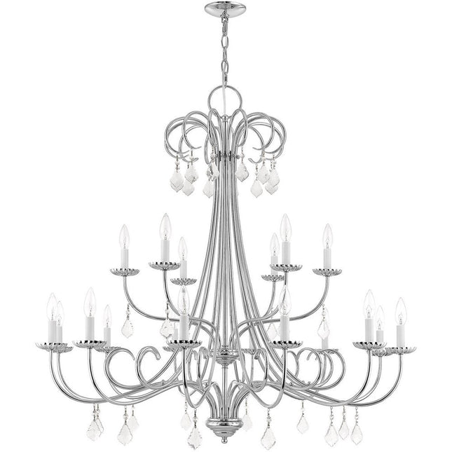 Silver Multi Light Metal Dimmable Chandelier With Shades HomeRoots