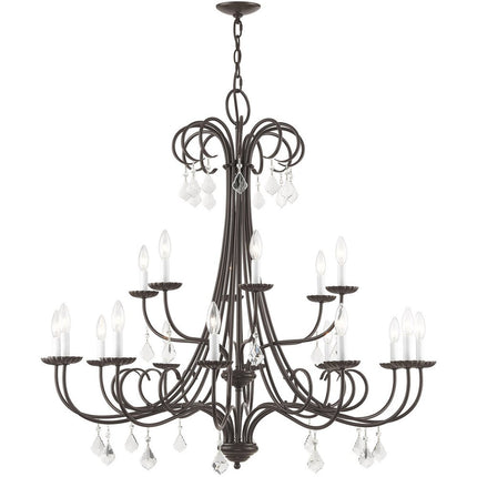 Bronze Multi Light Metal Dimmable Chandelier With Shades