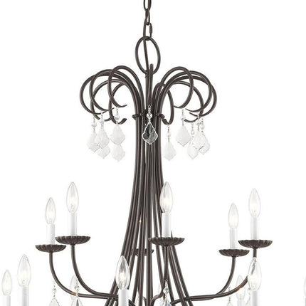 Bronze Multi Light Metal Dimmable Chandelier With Shades
