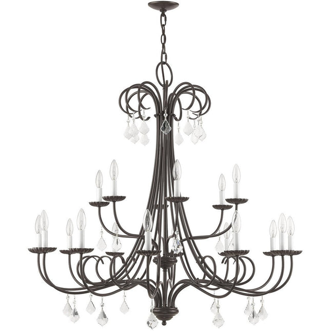 Bronze Multi Light Metal Dimmable Chandelier With Shades HomeRoots