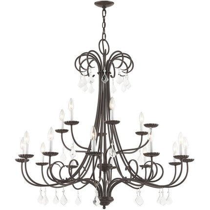 Bronze Multi Light Metal Dimmable Chandelier With Shades