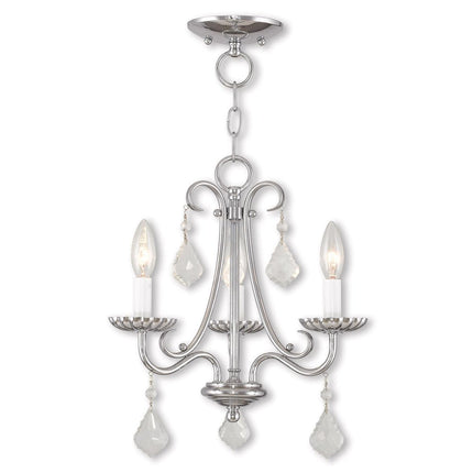Three Light Dimmable Chandelier With Shades HomeRoots