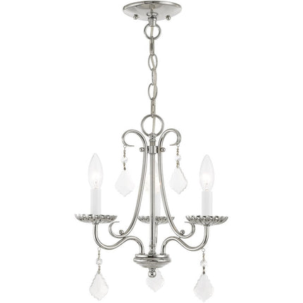 Three Light Dimmable Chandelier With Shades HomeRoots