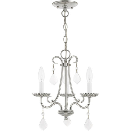 Three Light Dimmable Chandelier With Shades HomeRoots
