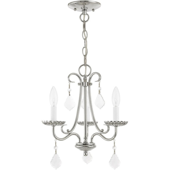 Three Light Dimmable Chandelier With Shades HomeRoots