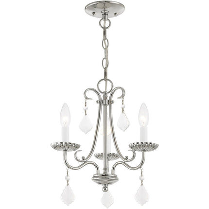 Three Light Dimmable Chandelier With Shades HomeRoots