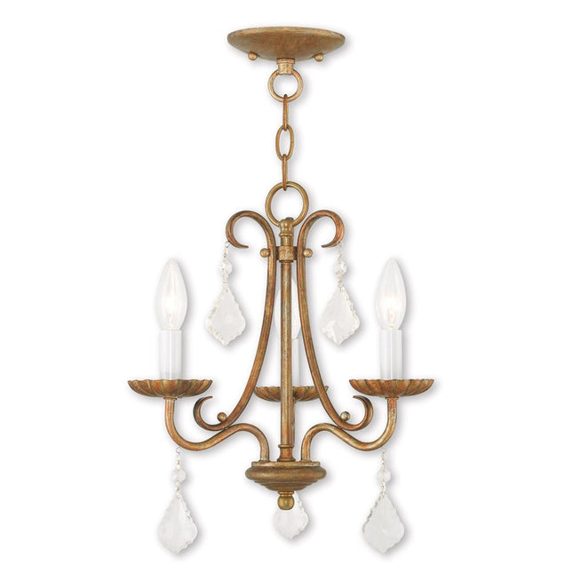 Three Light Dimmable Chandelier With Shades HomeRoots